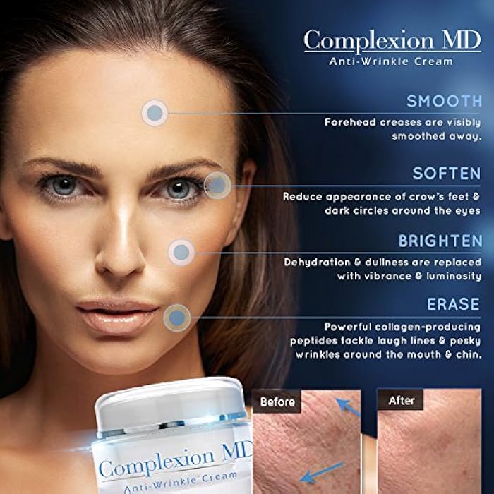 Complexion MD Advanced Anti-Wrinkle Cream – Clinically Tested Multi-Peptide with Hyaluronic Acid – Face Moisturizer for Skin care – Hypoallergenic for All Skin Types – 1 Ounce - Image 5